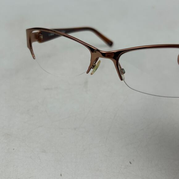 Cole Haan Ch900 Eyeglasses Topaz Unisex Adult Brown Metal Half‎ Rim 53-17-130mm - Picture 8 of 13